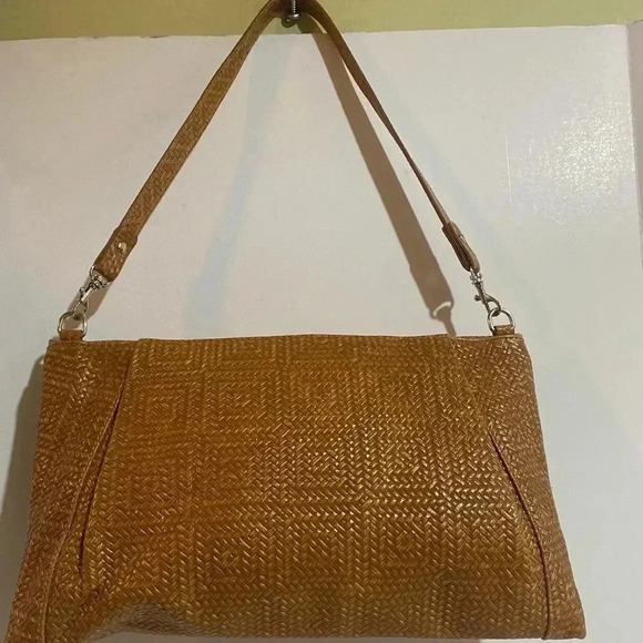 Gianni chiarini texted brown leather shoulder bag - Picture 2 of 11